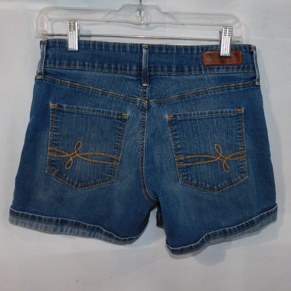 DENIZEN from Levi's Womens 6 Blue Denim Shorts  4" inseam High 8" Rise - Picture 8 of 11